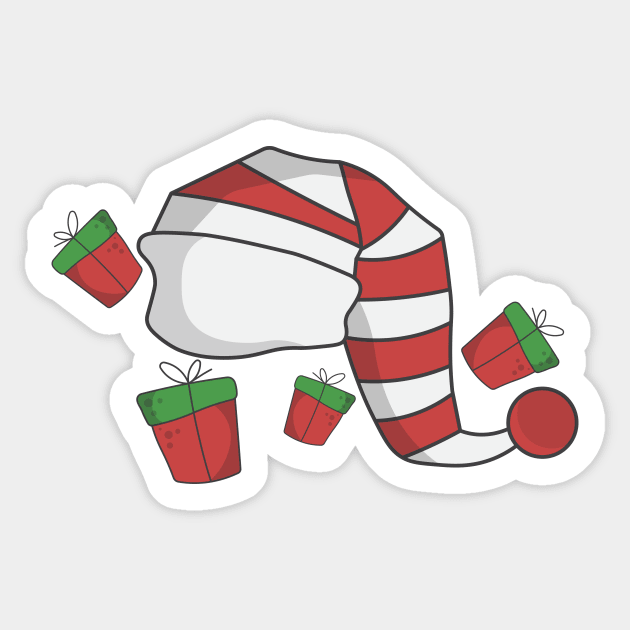 Santa Hat And Gifts Sticker by novaya